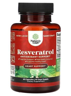 Natures Craft,Resveratrol, Antioxidant Support, 60 Capsules