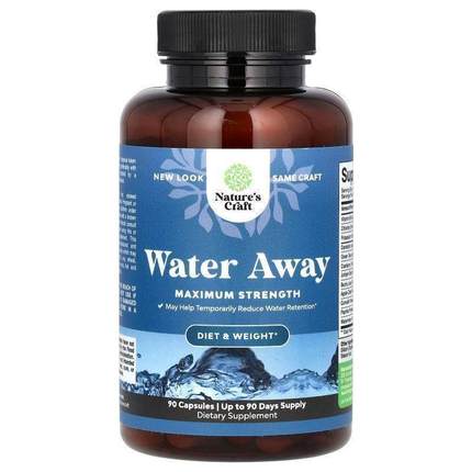 Natures Craft,Water Away, Maximum Strength , 90 Capsules