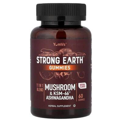 YumVs,Strong Earth™ Gummies, Mushroom &amp; KSM-66®