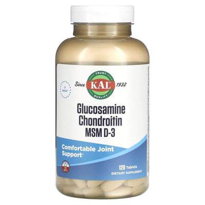 KAL,Glocosamine Chondroitin MSM D-3, 120 tablets