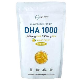 Micro Ingredients,DHA 1000, Lemon, 200 Enteric Coated Softge