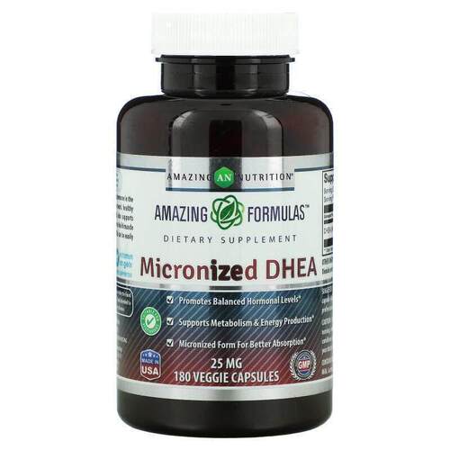 Amazing Nutrition,微粒化 DHEA，25 毫克，180 粒素食胶囊