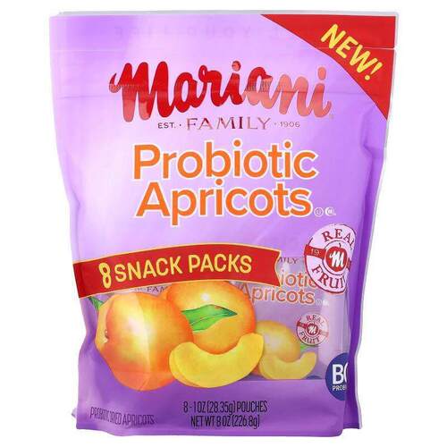 Mariani Dried Fruit,Probiotic Apricots, 8 Pouches,