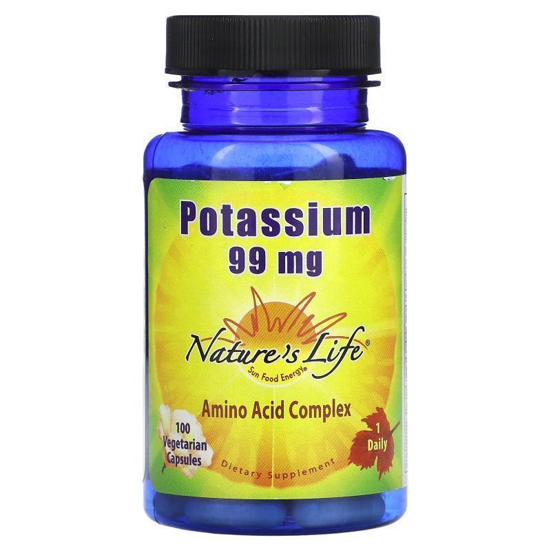 Nature's Life,Potassium, 99 mg, 100 Vegetarian Capsules