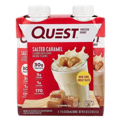 Quest Nutrition,Protein Shake, Salted Caramel, 4 Shakes, 11