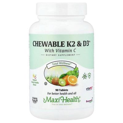Maxi Health,Chewable K2 & D3™, Natural Cherry Vanilla, 90 Ta