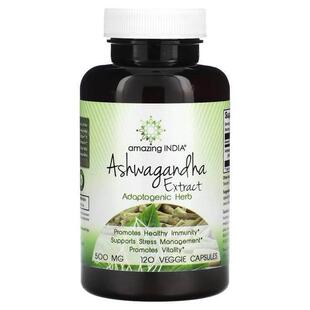Amazing India,Ashwagandha Extract, 500 mg, 120 Veggie Capsul