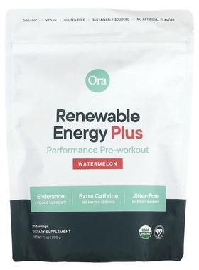 Ora,Renewable Energy Plus, Performance Pre-Workout