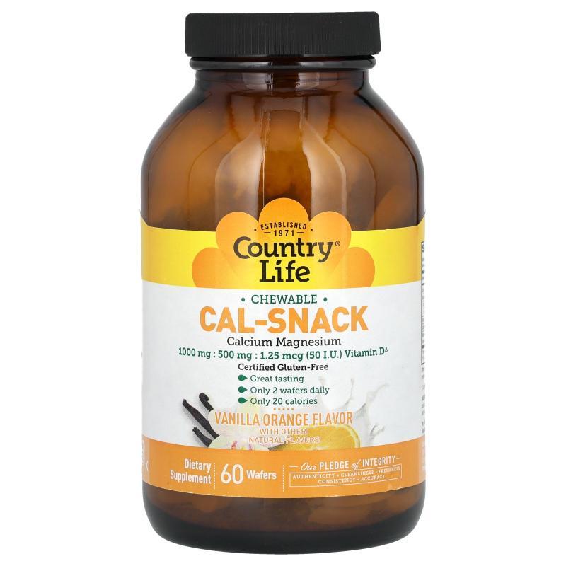 乡村生活,Cal-Snack, Chewable Calcium Magnesium, Vanilla Oran