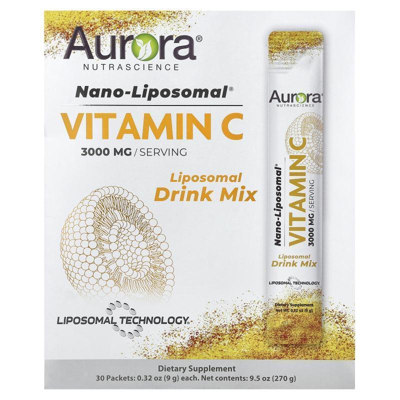 Aurora Nutrascience,Nano-Liposomal Vitamin C, 3,000 mg, 30 P
