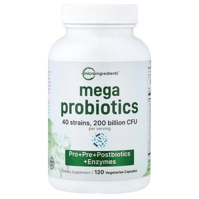 Micro Ingredients,Mega Probiotics, 120 Vegetarian Capsule