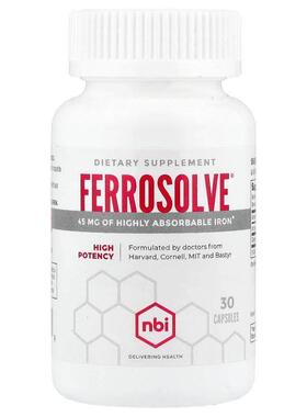 NBI Health,Ferrosolve®, High Potency, 30 Capsules