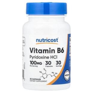 Nutricost,Vitamin B6, 100 mg, 30 Capsules