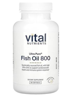 Vital Nutrients,Ultra Pure Fish Oil 800, Lemon, 90 Softgels