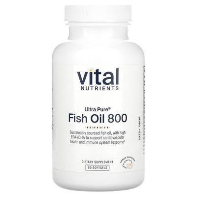 Vital Nutrients,Ultra Pure Fish Oil 800, Lemon, 90 Softgels