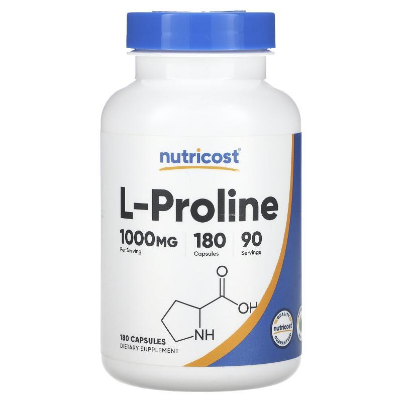 Nutricost,L-Proline, 500 mg, 180 Capsules