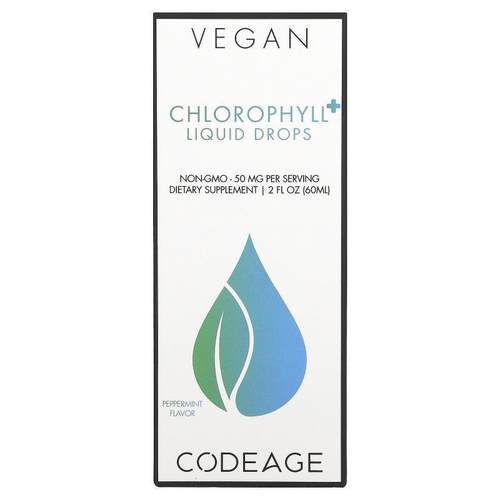Codeage,全素叶绿素 + 液体滴剂，Non-GMO，薄荷味，50 毫克，2 6