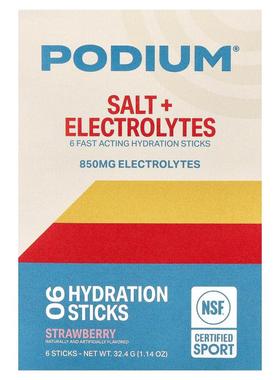 Podium Nutrition,Salt + Electrolytes, Hydration Sticks, Stra