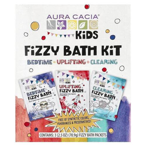 Aura Cacia,Kids, Fizzy Bath Kit, 3 Packets