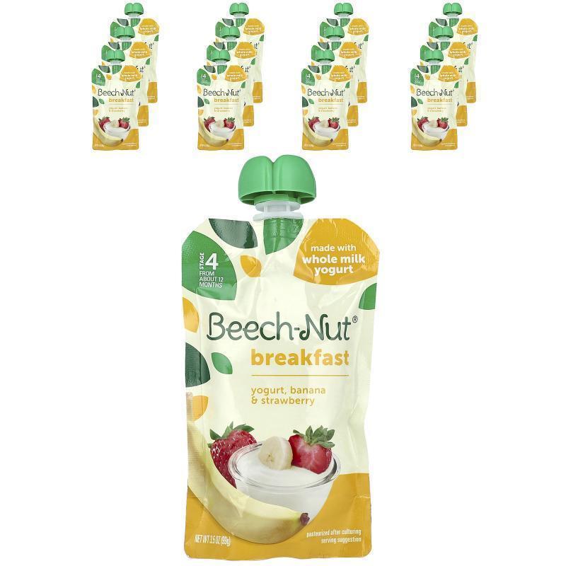 Beech-Nut,早餐，12 个月以上，优酪乳、香蕉和草莓