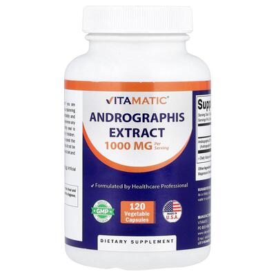 Vitamatic,Andrographis Extract, 120 Vegetable Capsules (500