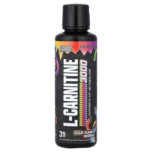 炽天使,L-Carnitine 3000, Sour Gummy Worms, 15.72 fl oz (465