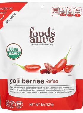 Foods Alive,Goji Berries, Dried, 8 oz (227 g)
