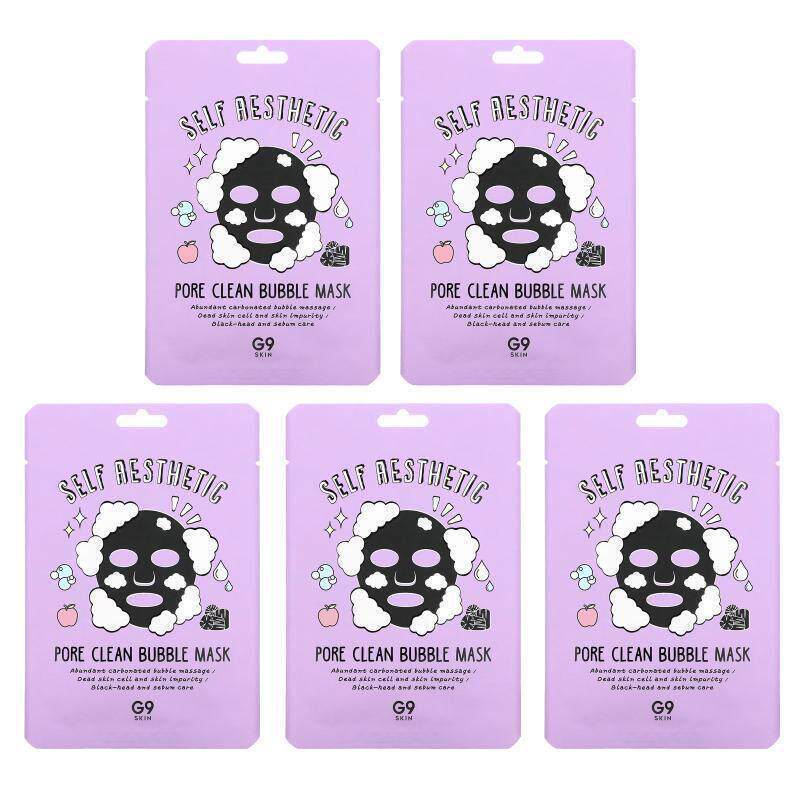 G9skin,自我美容，活氧泡泡清洁美容面膜，5 片，每片 0.78 盎司2