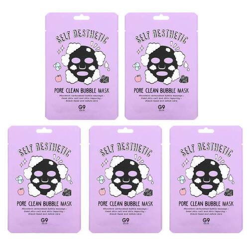G9skin,自我美容，活氧泡泡清洁美容面膜，5 片，每片 0.78 盎司2