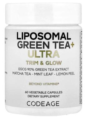 Codeage,脂质体绿茶+ 特塑形焕肤素食胶囊，60 粒