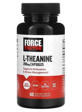 Force Factor,L-Theanine, Extra Strength , 200 mg , 60 Vegeta