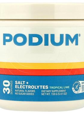 Podium Nutrition,Salt + Electrolytes, Tropical Lime, 5.61 oz
