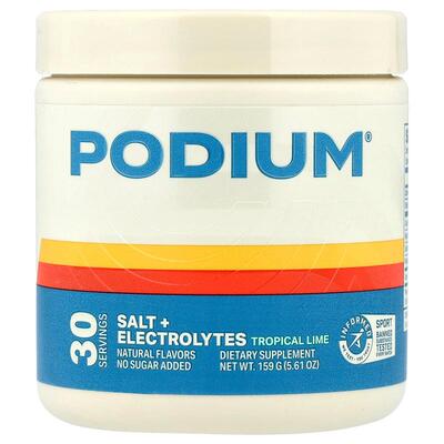 Podium Nutrition,Salt + Electrolytes, Tropical Lime, 5.61 oz