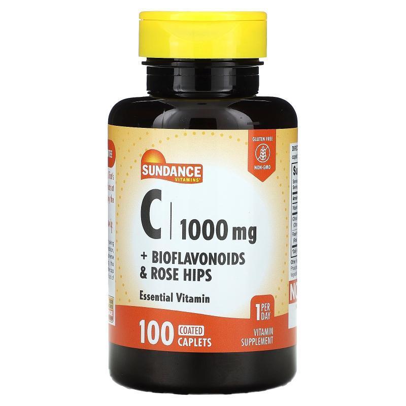 Sundance,Vitamin C + Bioflavonoids &amp; Rose Hips, 100
