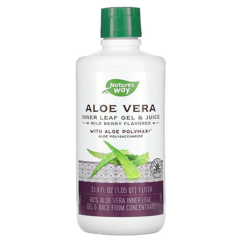 然萃维,芦荟，内叶凝胶和果汁，含 Aloe Polymax，野生浆果味，33