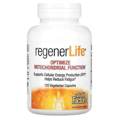 Natural Factors,RegenerLife，优化线粒体功能，120 粒素食胶囊