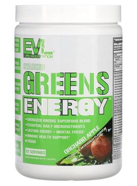 EVL,Stacked Greens Energy，果园苹果味，7.3 盎司（207 克）