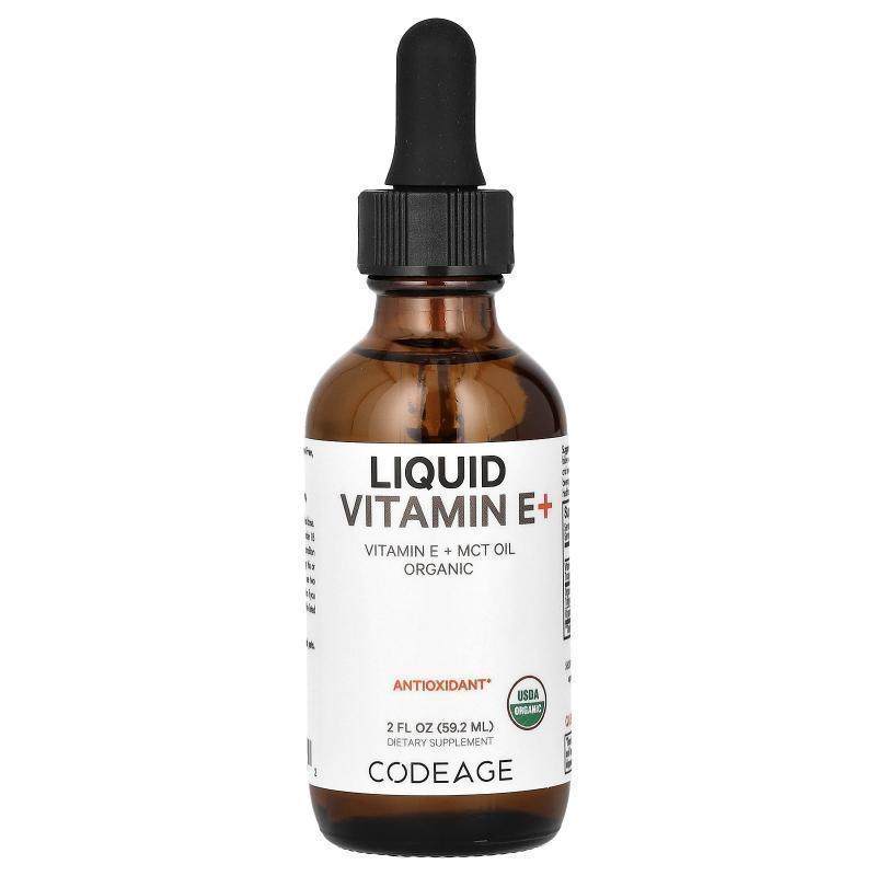 Codeage,Liquid Vitamin E+, Unflavored, 2 fl oz (59.2 ml)