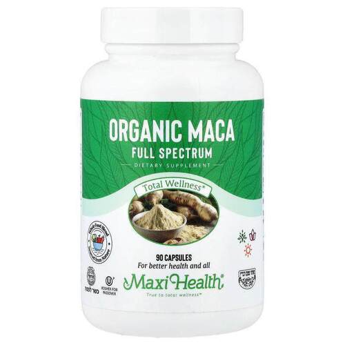 Maxi Health,Organic Maca, Full Spectrum, 90 Capsules (600 mg