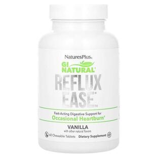 自然加,Gi Natural, Reflux Ease, Vanila, 60 Chewable Tablets