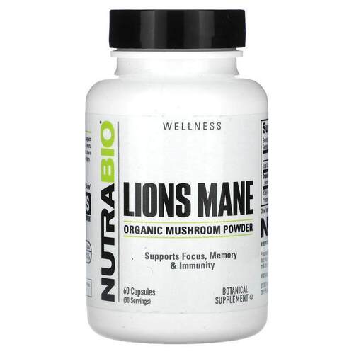 Nutrabio Labs,Lions Mane, 60 Capsules