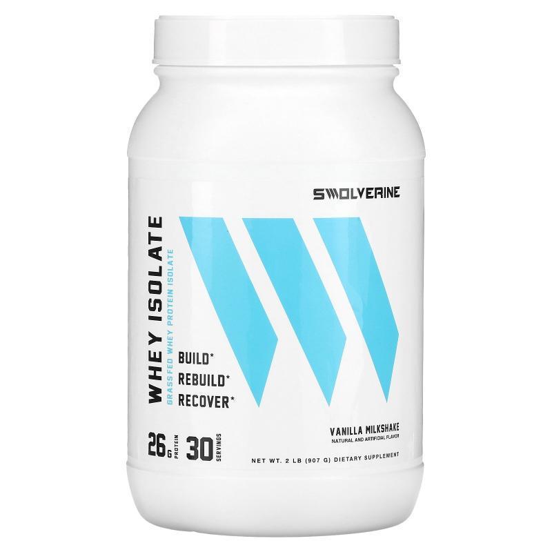 Swolverine,Whey Isolate, Vanilla Milkshake, 2 lb (907 g)
