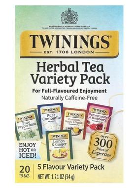 川宁,草本茶，多种口味，Caffeine-Free，20 袋装，1.23 盎司（34
