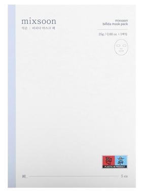 MIxsoon,Bifida Beauty Mask Pack, 5 Masks,  0.17 oz (5 g) Eac