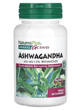 自然加,Herbal Actives，南非醉茄，450 毫克，60 粒全素胶囊