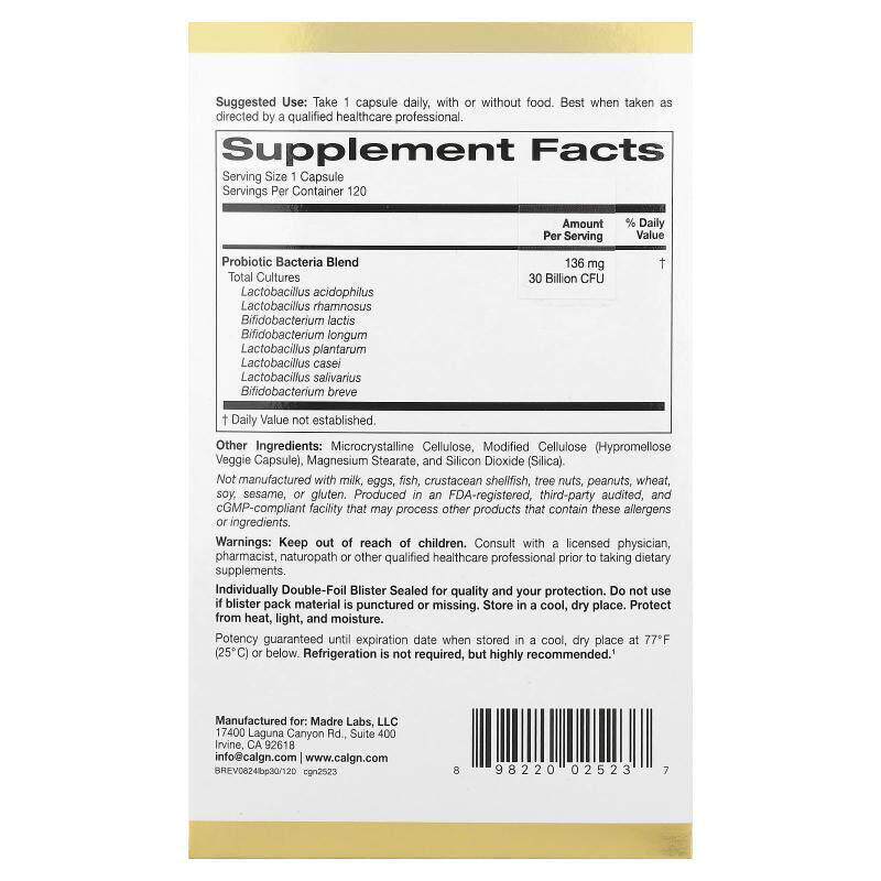 California Gold Nutrition,LactoBif, 30 Billion CFU,
