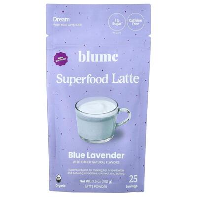 Blume,Superfood Latte, Blue Lavender, Caffeine Free, 3.5 oz