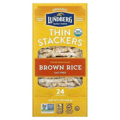 Lundberg,Organic Thin Stackers，谷物膨化饼，红米和藜麦，无盐
