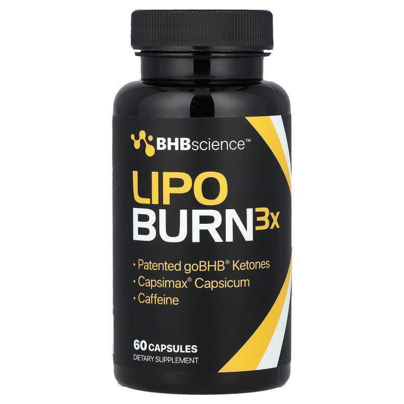 Real Ketones,Lipo Burn3X,60 粒胶囊