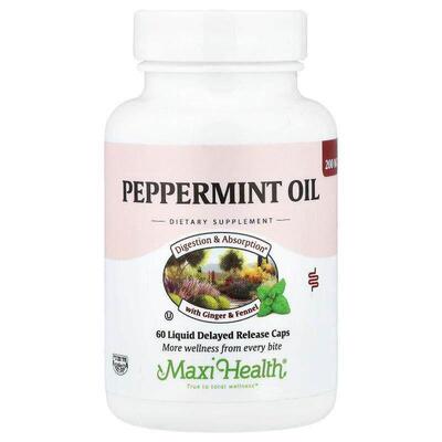 Maxi Health,Peppermint Oil, 60 Liquid Delayed Release Caps